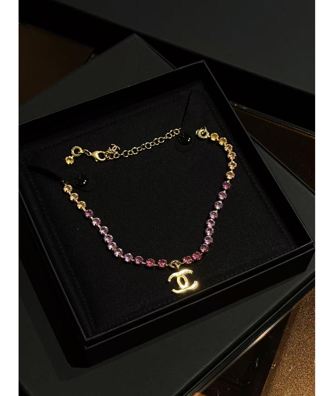 CHANEL Розовое металлическое колье, фото 4