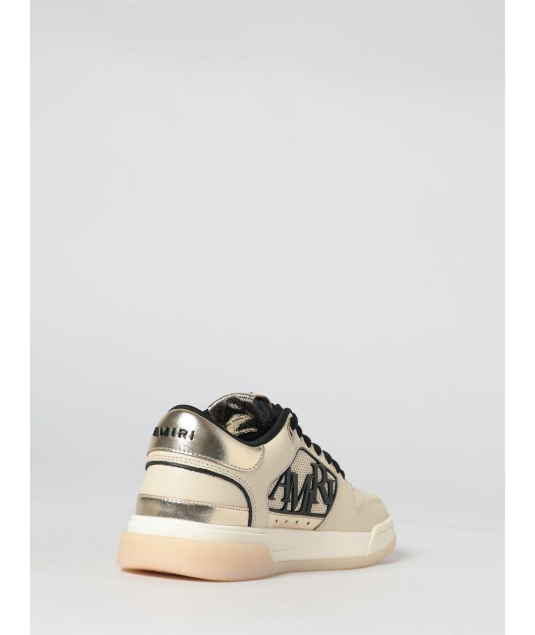 AMIRI Бежевые кожаные низкие кроссовки / кеды, фото 3