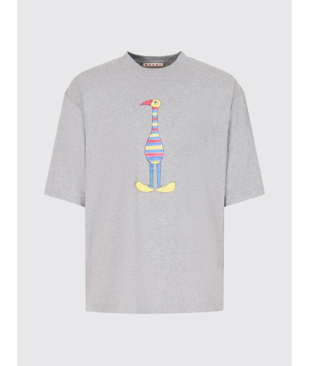 MARNI Серая хлопковая футболка, фото 5
