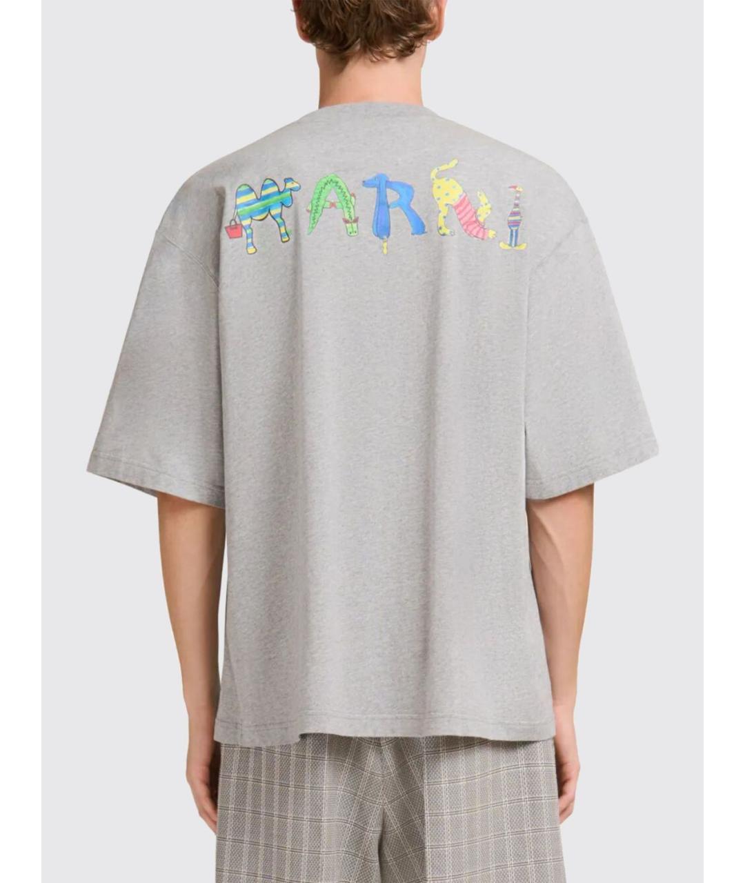 MARNI Серая хлопковая футболка, фото 3