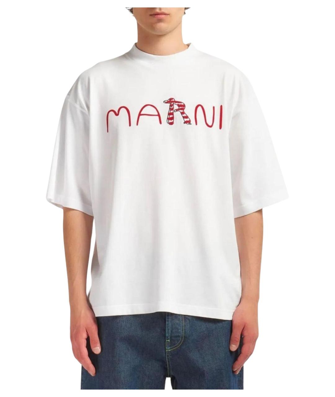 MARNI Белая хлопковая футболка, фото 1