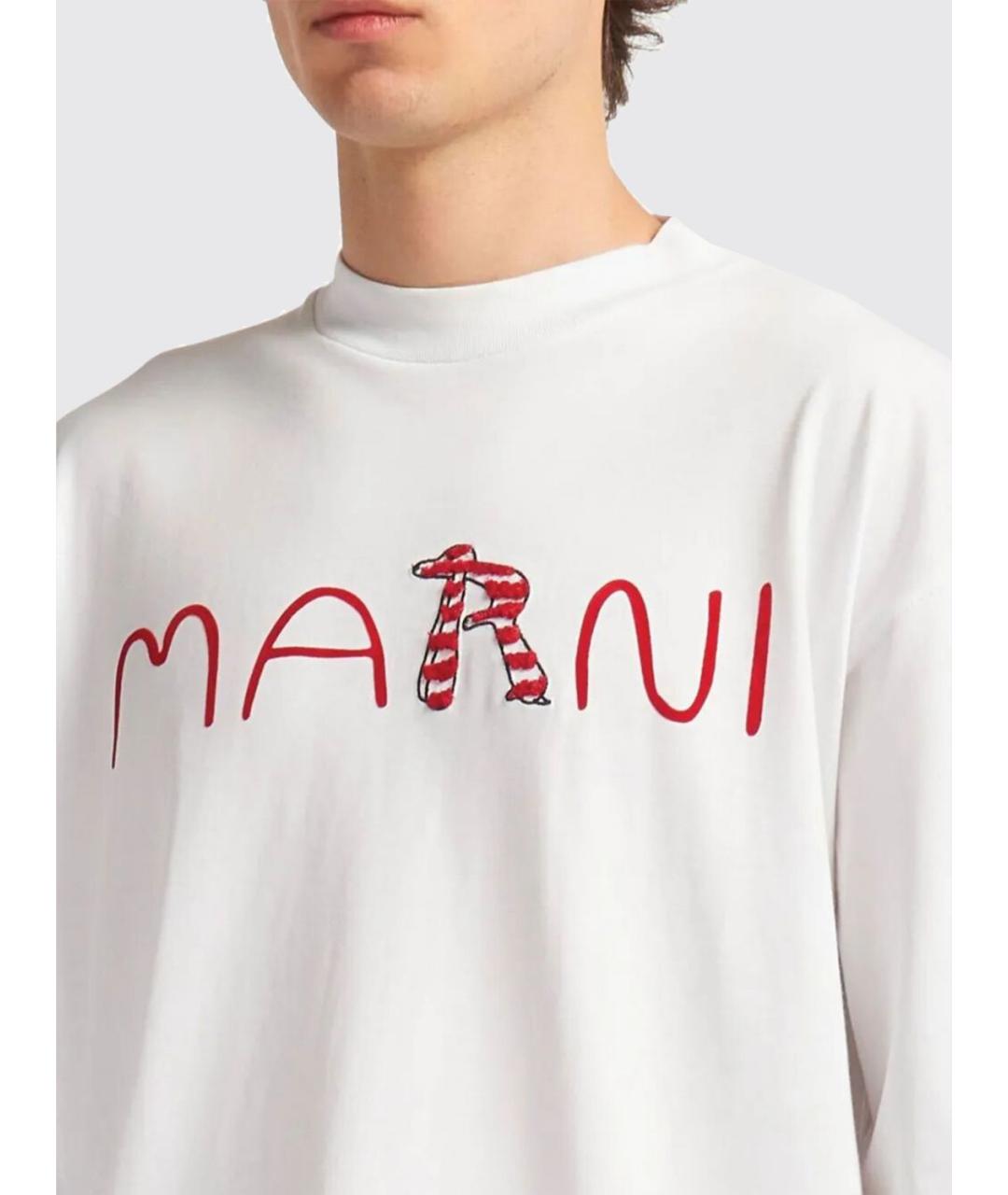 MARNI Белая хлопковая футболка, фото 3