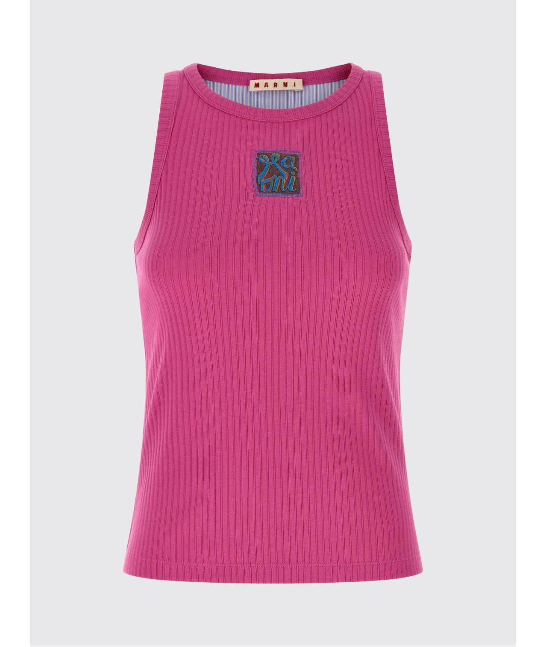 MARNI Фуксия хлопковая майка, фото 5