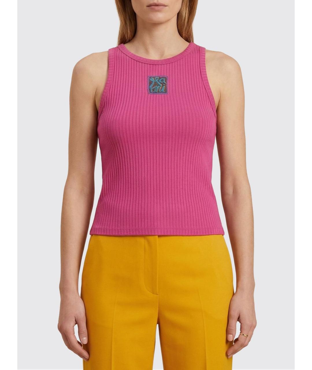 MARNI Фуксия хлопковая майка, фото 2
