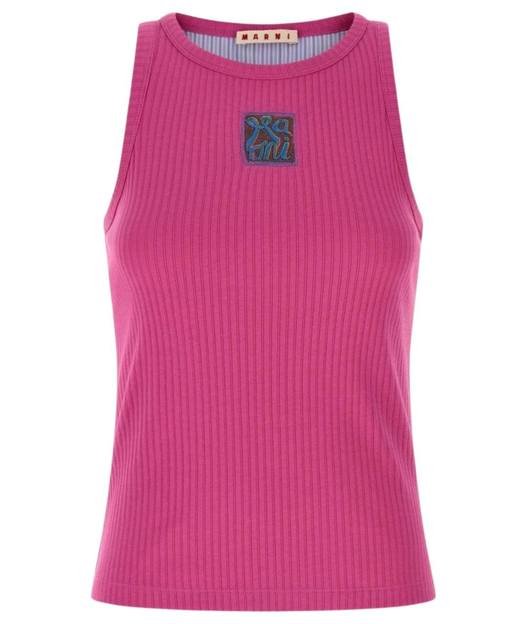 MARNI Фуксия хлопковая майка, фото 1