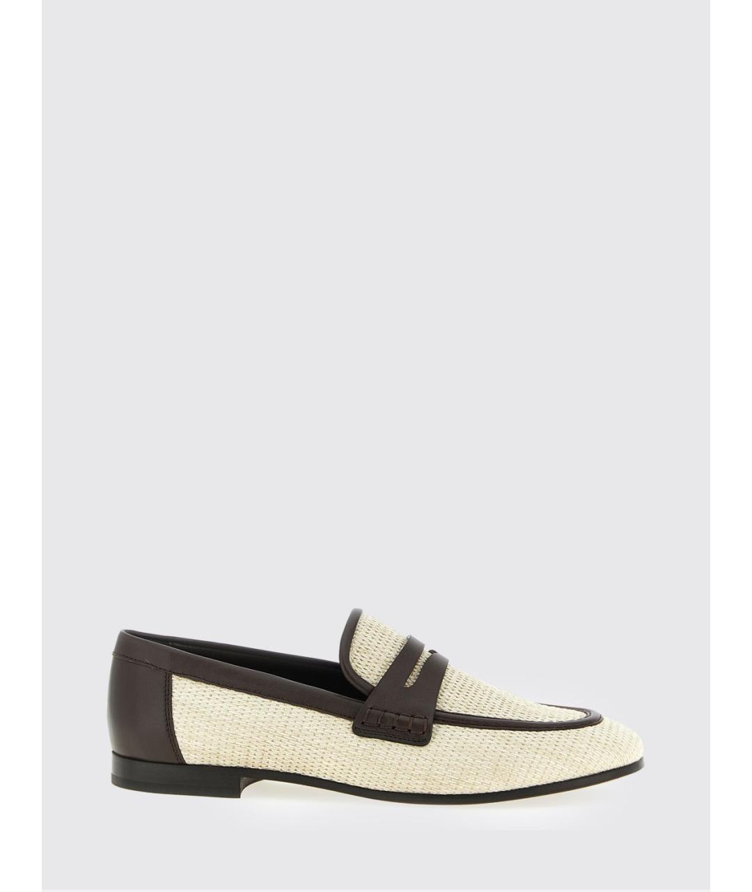 BRUNELLO CUCINELLI Бежевые синтетические лоферы, фото 5