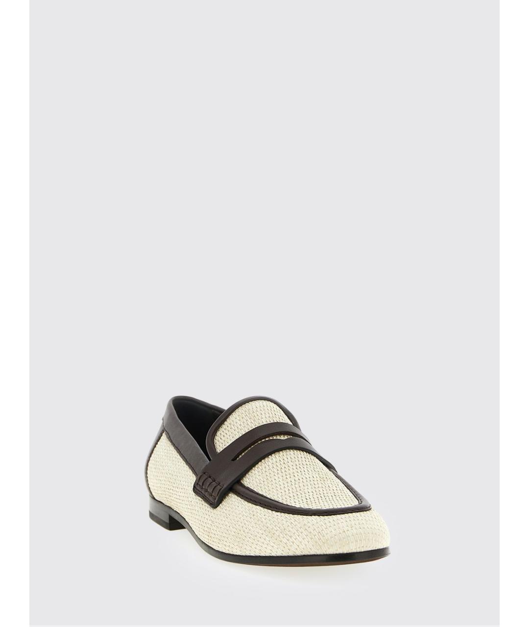 BRUNELLO CUCINELLI Бежевые синтетические лоферы, фото 2