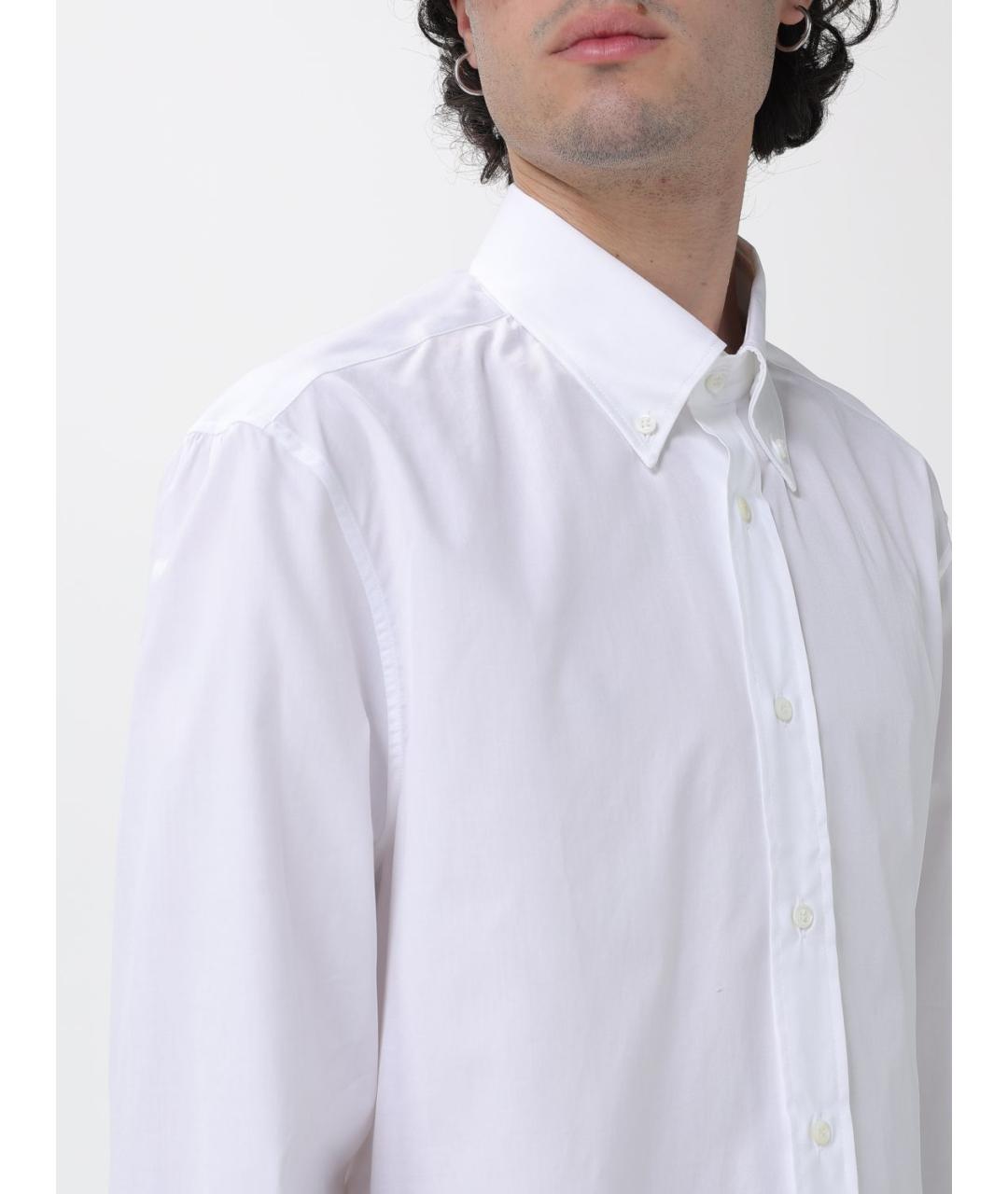 BRUNELLO CUCINELLI Белая хлопковая классическая рубашка, фото 5