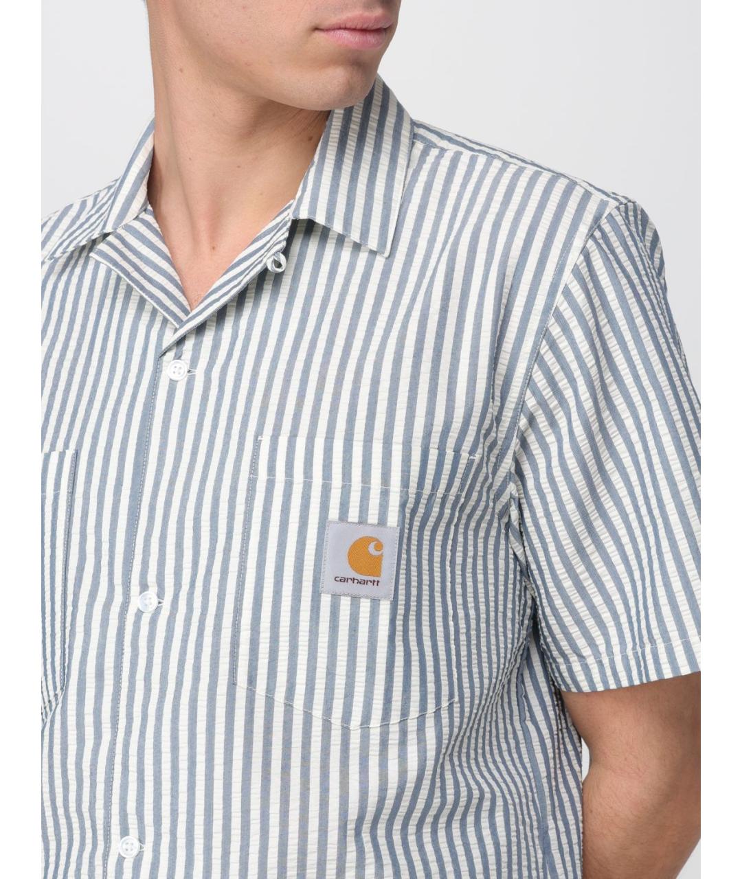 CARHARTT WIP Синяя хлопковая кэжуал рубашка, фото 3