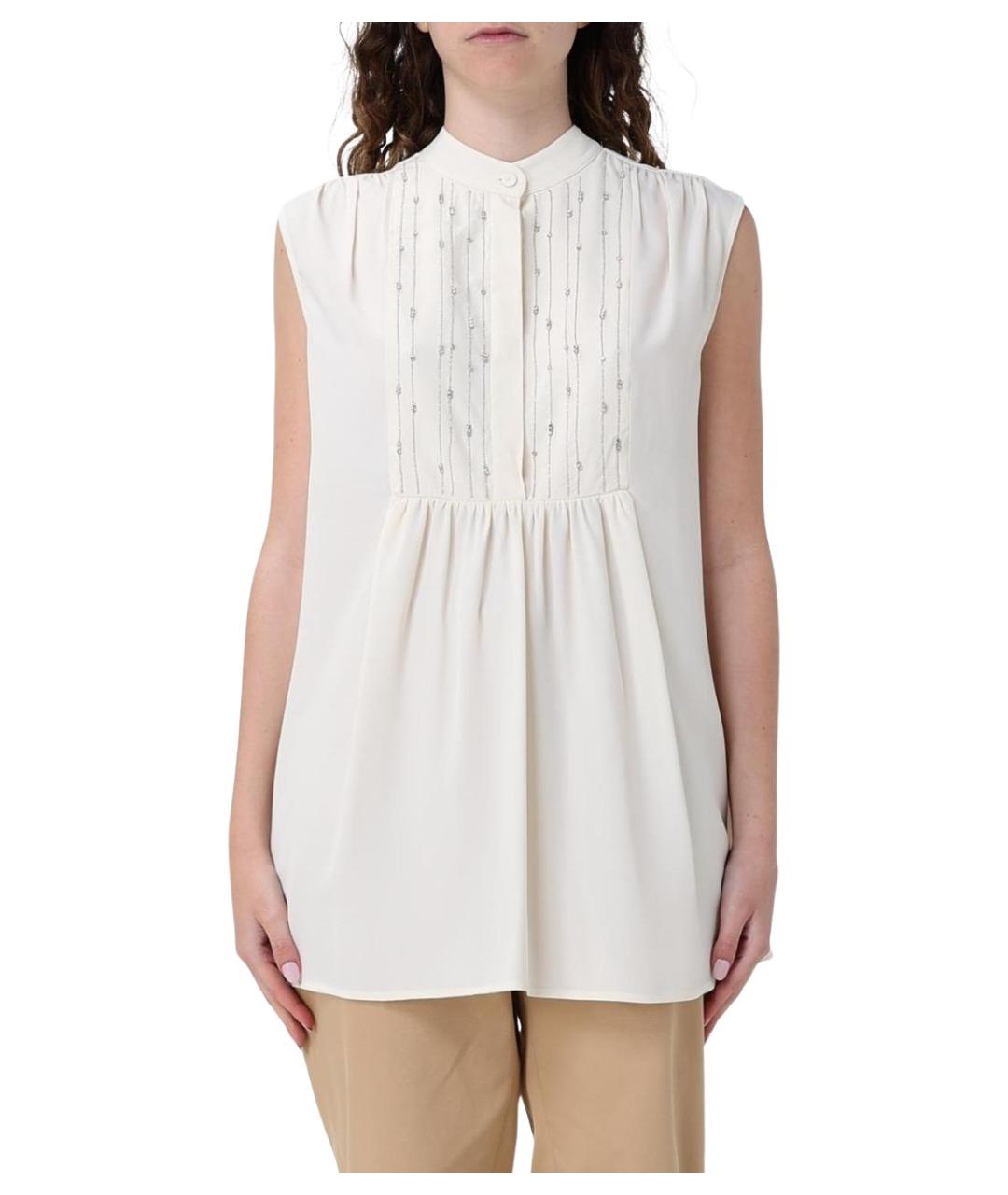 FABIANA FILIPPI Бежевая креповая рубашка, фото 1