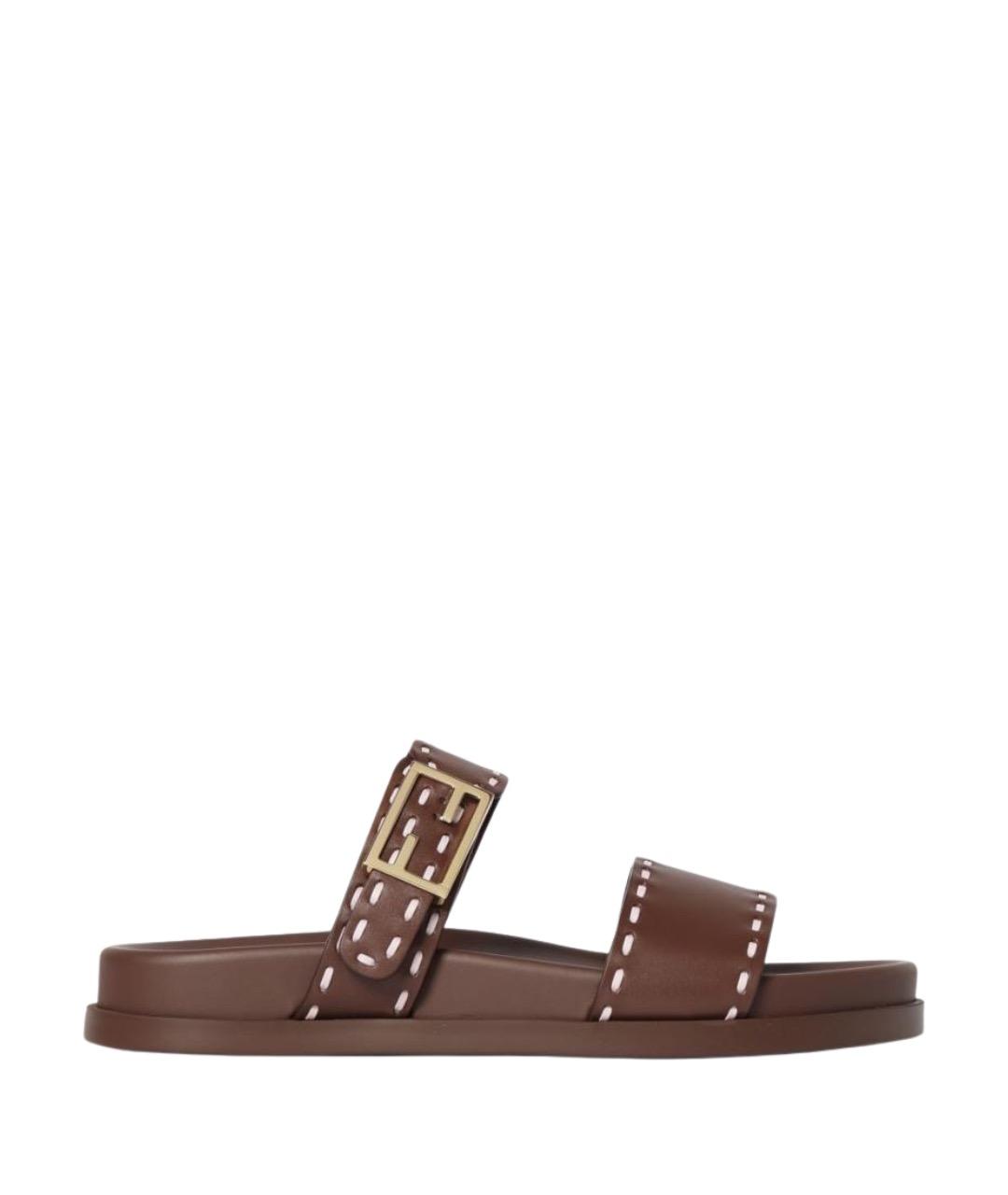 FENDI Коричневые сандалии, фото 1
