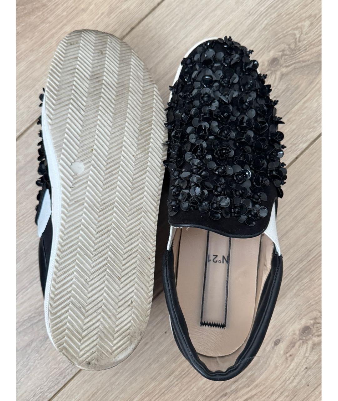 NO. 21 Черные кожаные кеды, фото 3