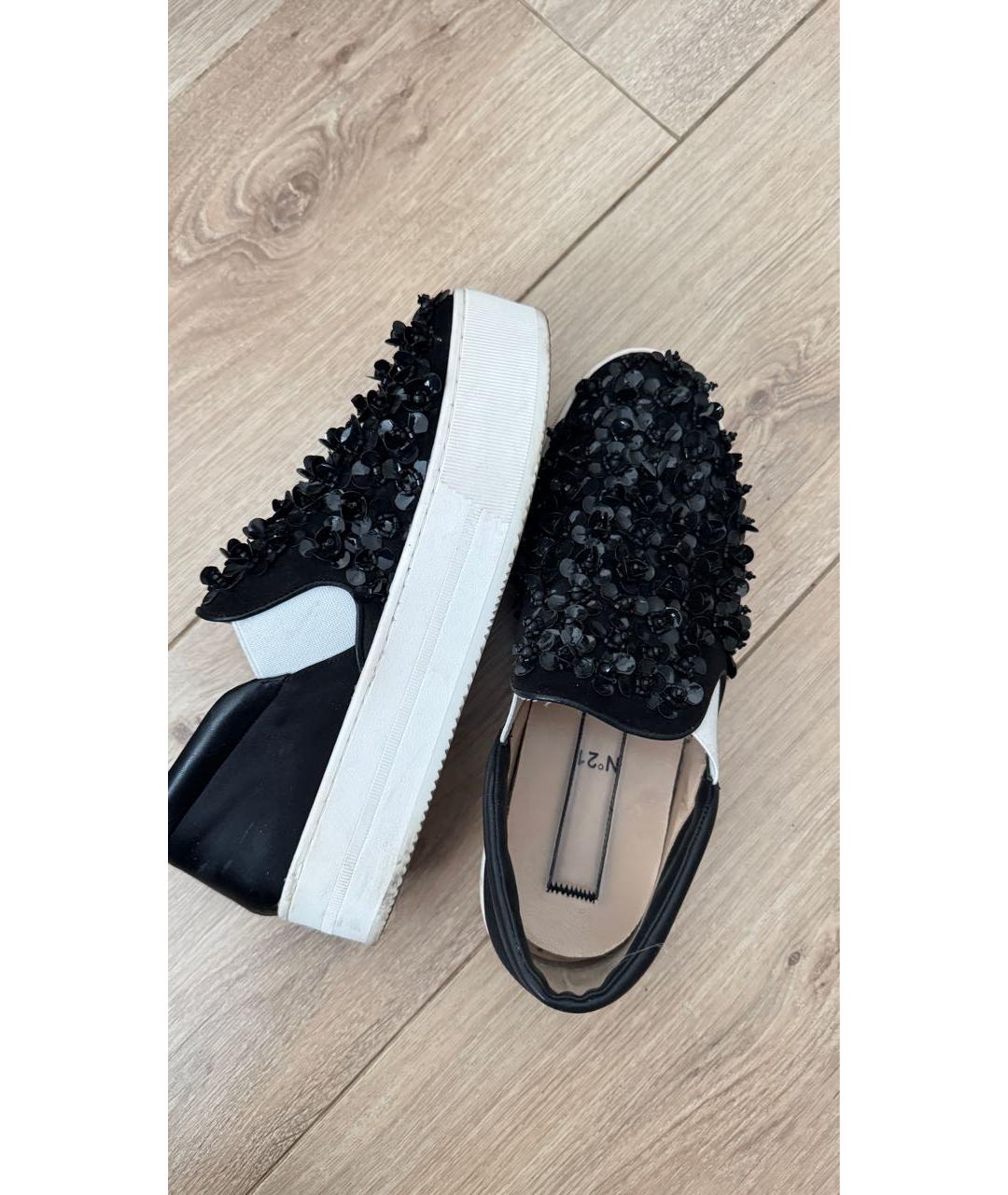 NO. 21 Черные кожаные кеды, фото 4