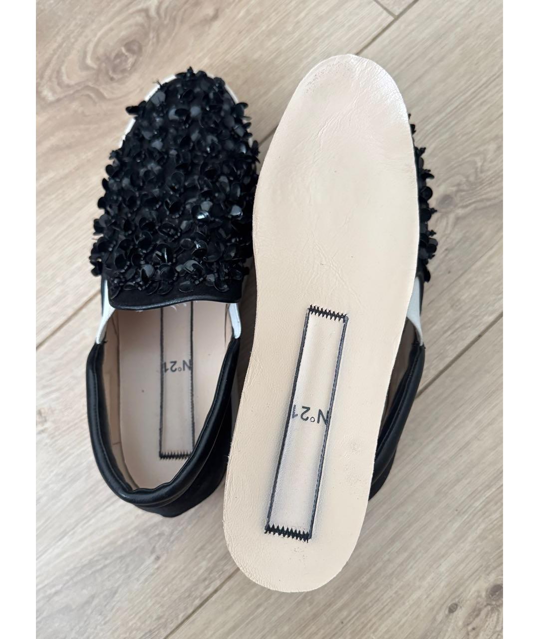 NO. 21 Черные кожаные кеды, фото 6