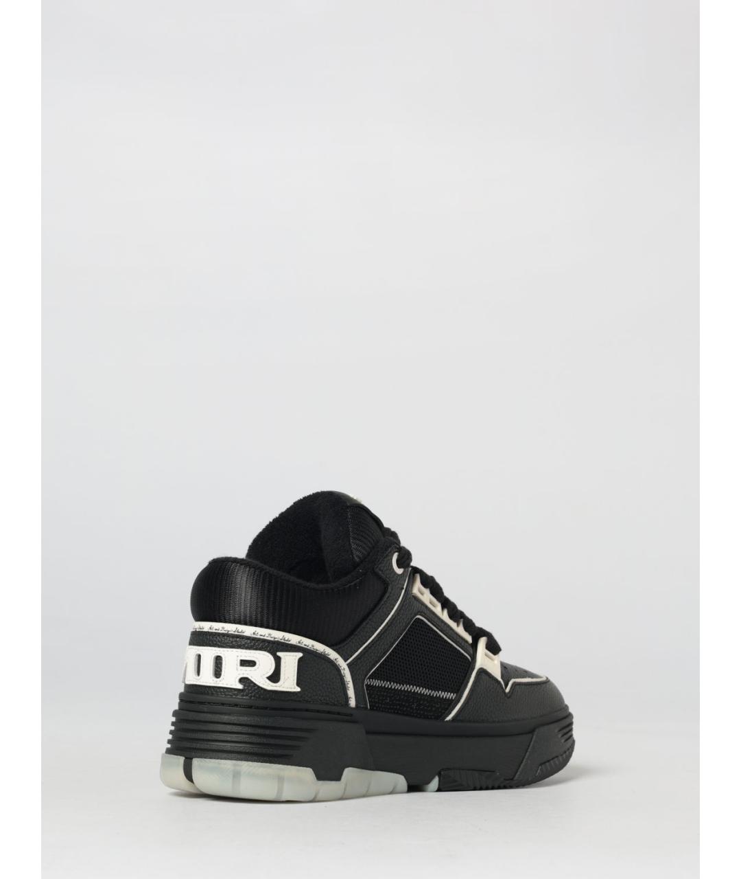 AMIRI Черные кожаные низкие кроссовки / кеды, фото 3