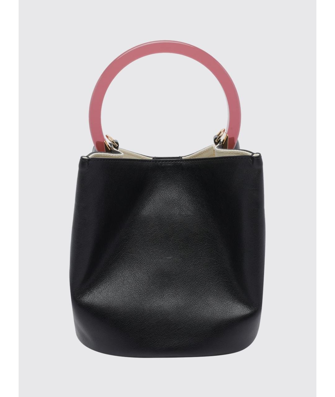 MARNI Черная кожаная сумка с короткими ручками, фото 2