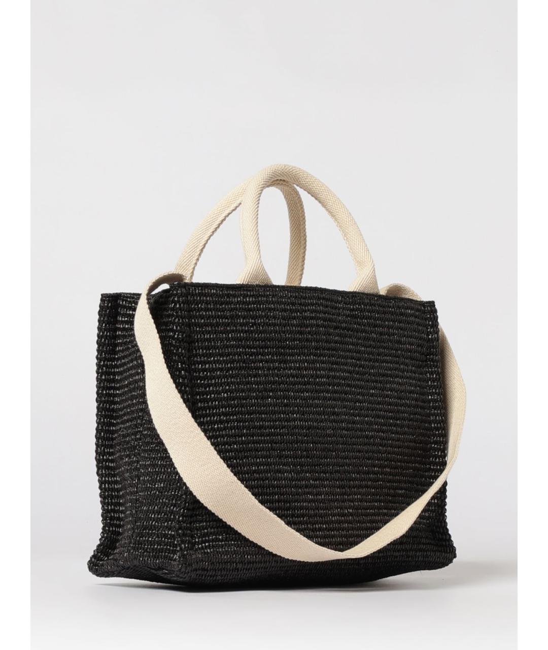 MARNI Черная пелетеная сумка тоут, фото 3