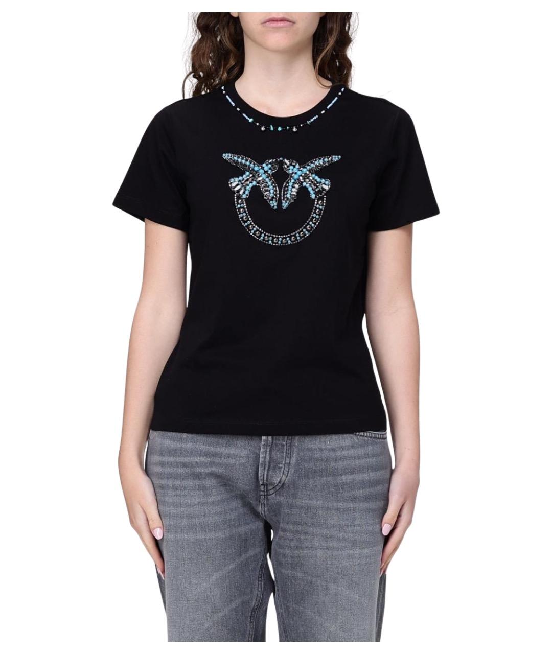 PINKO Черная хлопковая футболка, фото 1