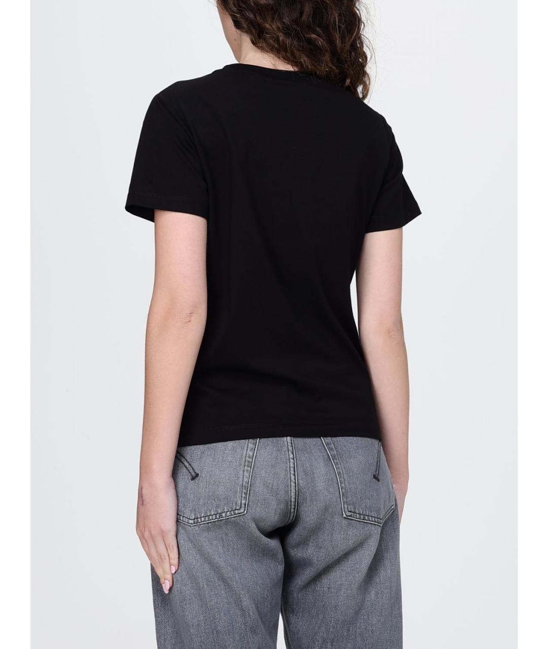 PINKO Черная хлопковая футболка, фото 2