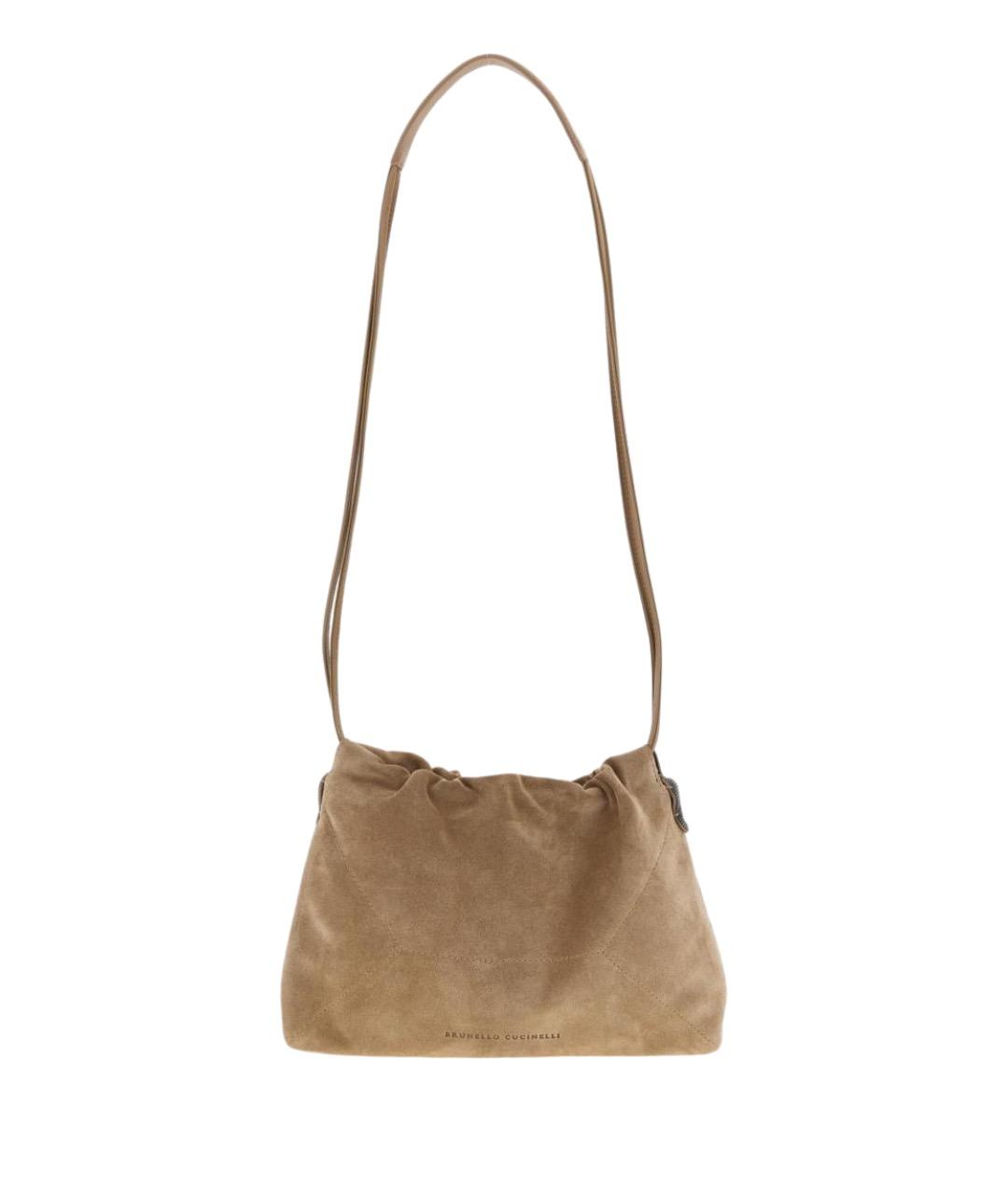 BRUNELLO CUCINELLI Коричневая кожаная сумка с короткими ручками, фото 1