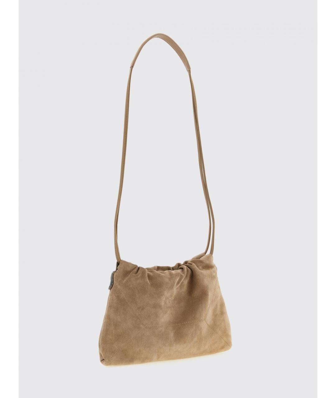 BRUNELLO CUCINELLI Коричневая кожаная сумка с короткими ручками, фото 2