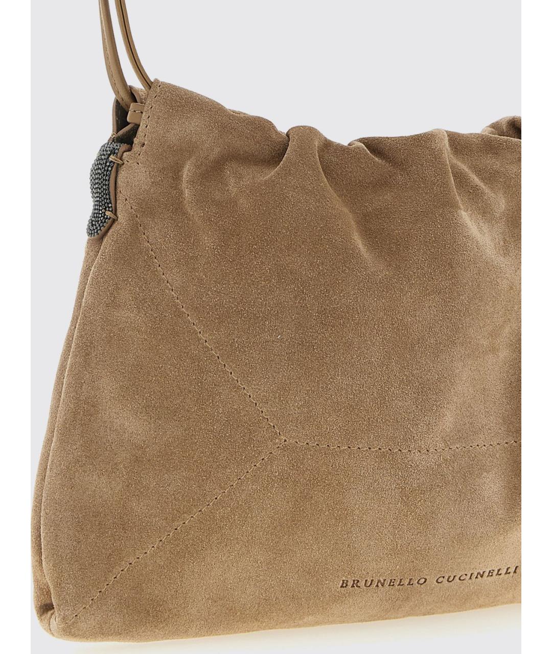 BRUNELLO CUCINELLI Коричневая кожаная сумка с короткими ручками, фото 3