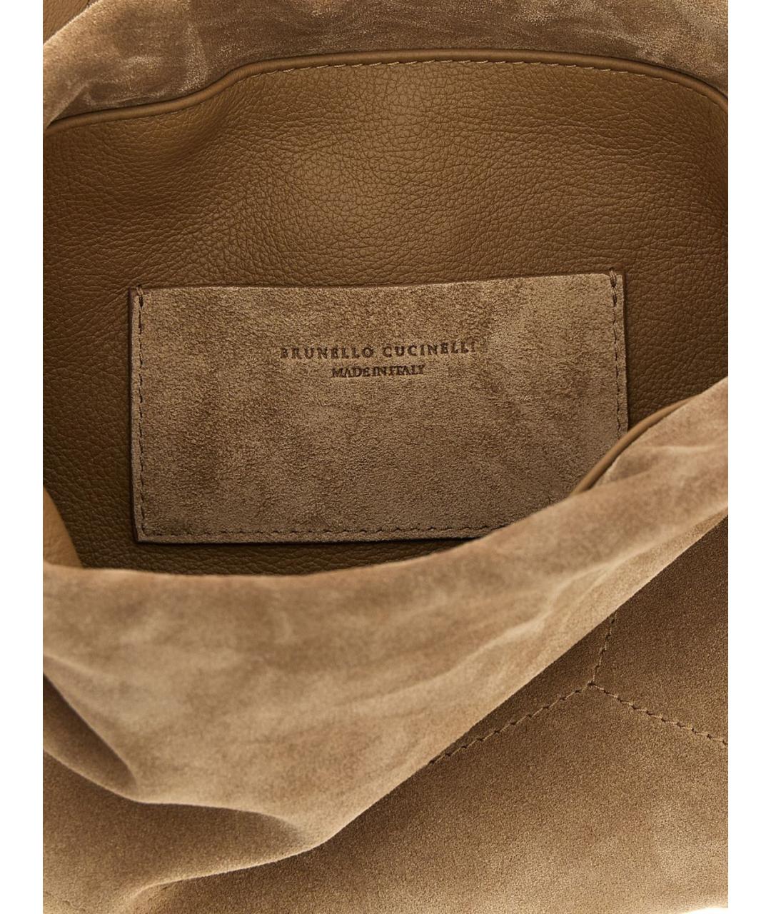 BRUNELLO CUCINELLI Коричневая кожаная сумка с короткими ручками, фото 4