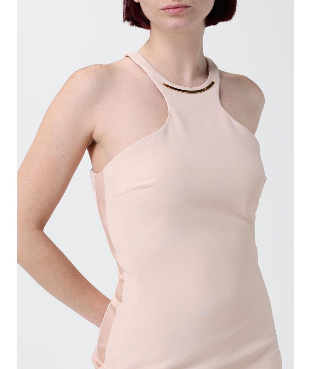 ELISABETTA FRANCHI Бежевое повседневное платье, фото 3