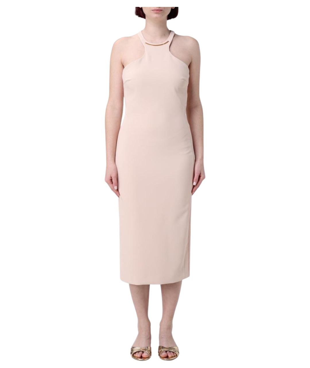 ELISABETTA FRANCHI Бежевое повседневное платье, фото 1