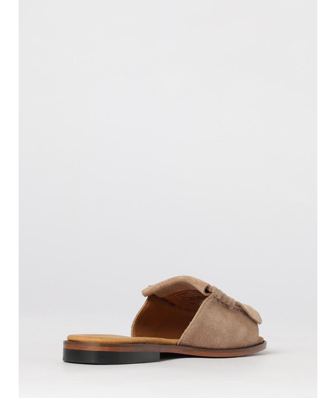 SEBAGO Бежевые кожаные шлепанцы, фото 3