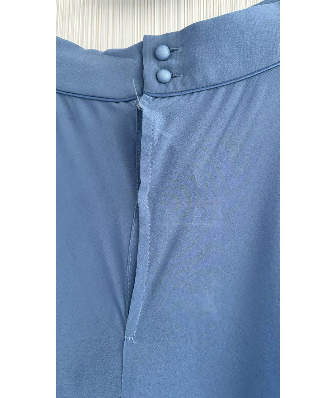 MAX MARA Голубые шелковые брюки широкие, фото 5