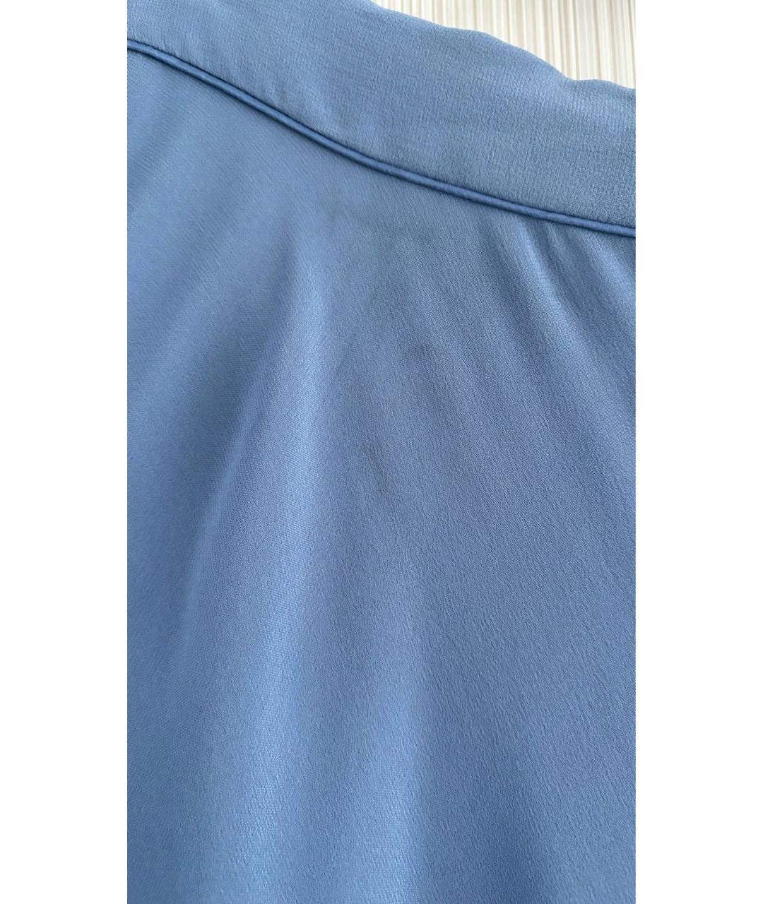 MAX MARA Голубые шелковые брюки широкие, фото 7