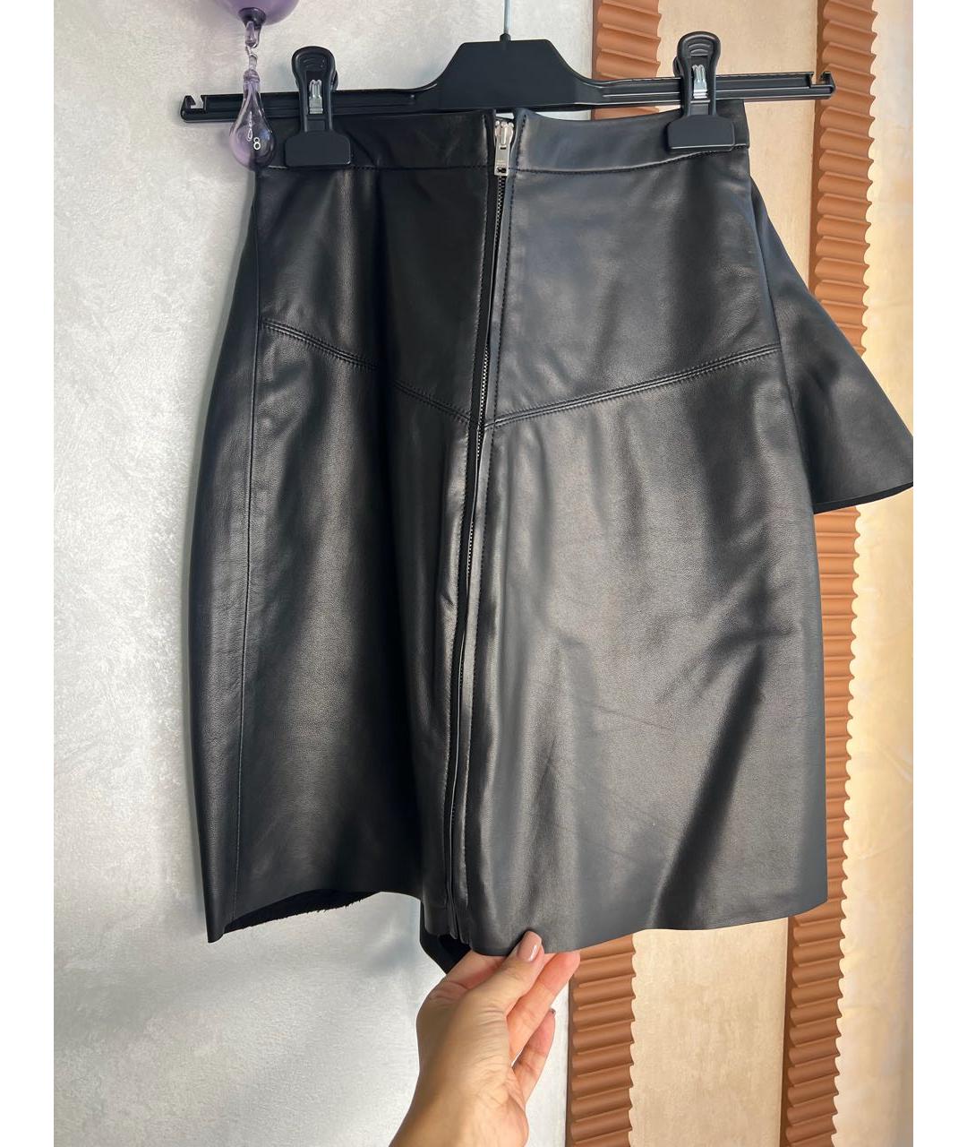 ISABEL MARANT Черная кожаная юбка мини, фото 3
