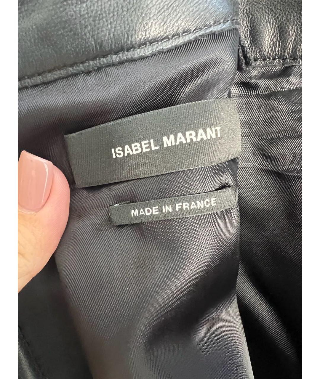 ISABEL MARANT Черная кожаная юбка мини, фото 4