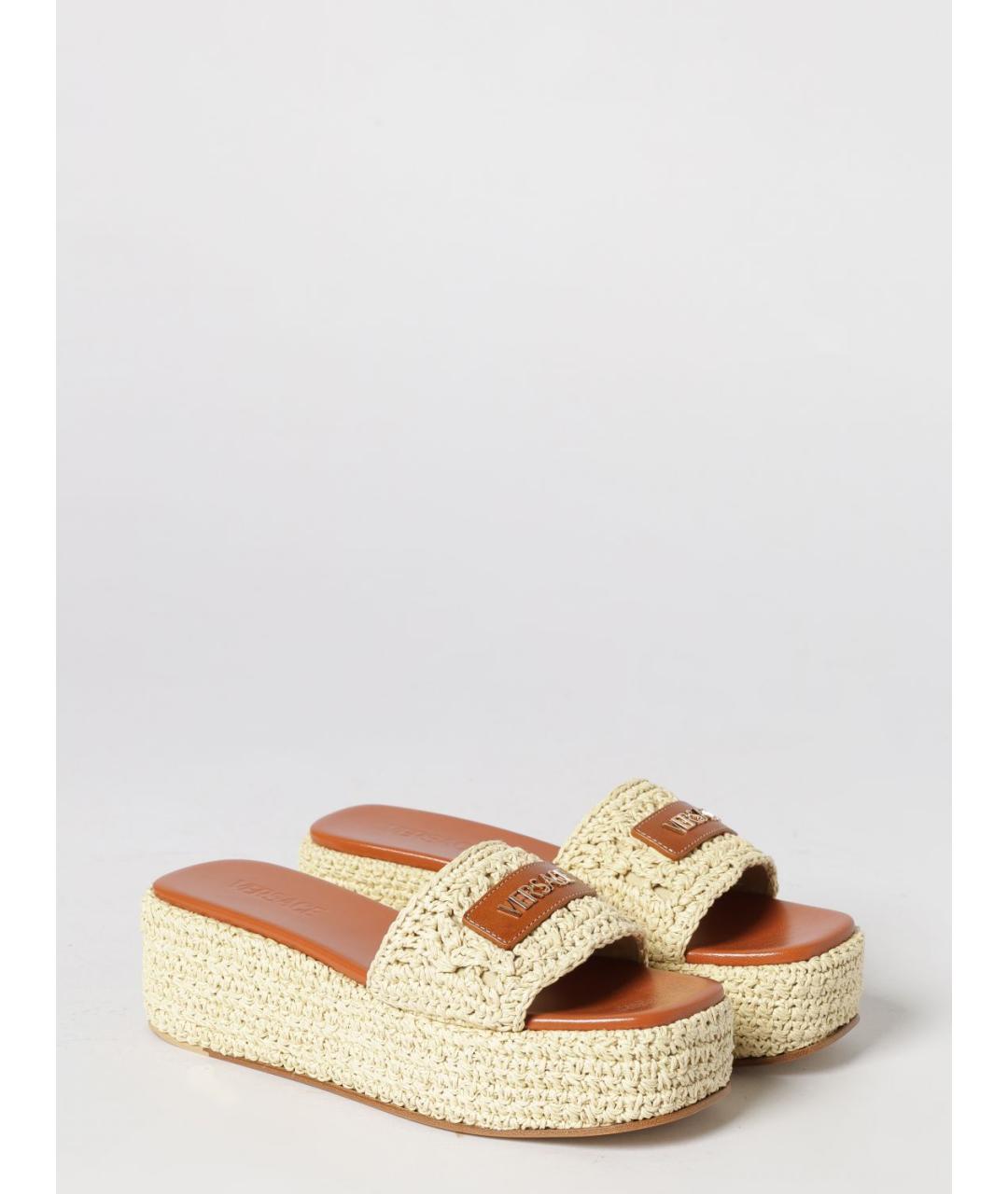 VERSACE Бежевые шлепанцы, фото 2