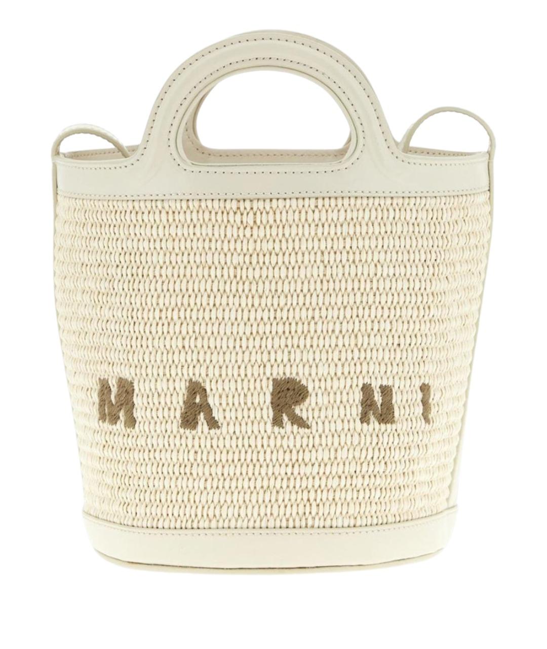 MARNI Бежевая пелетеная сумка тоут, фото 1