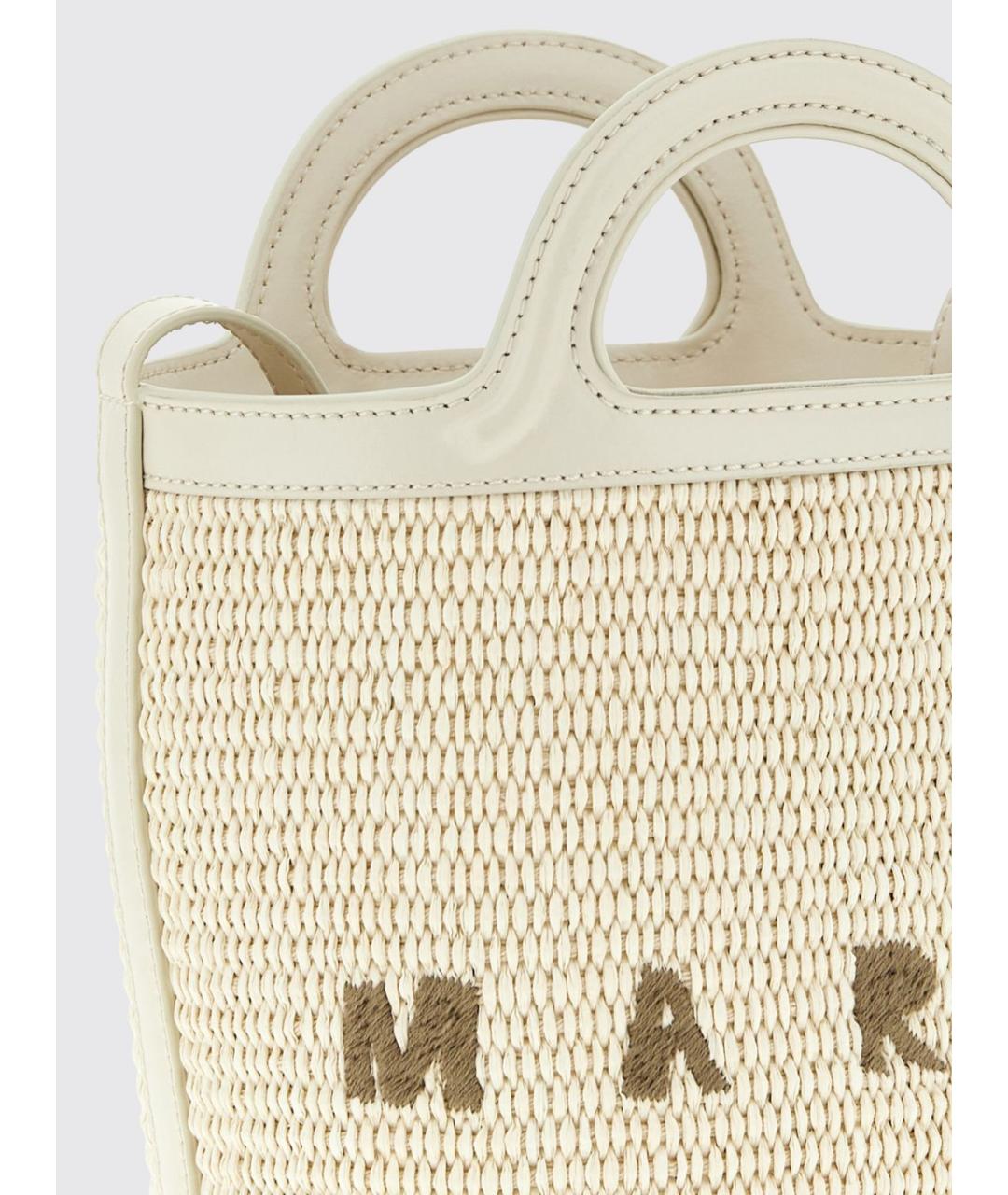 MARNI Бежевая пелетеная сумка тоут, фото 3