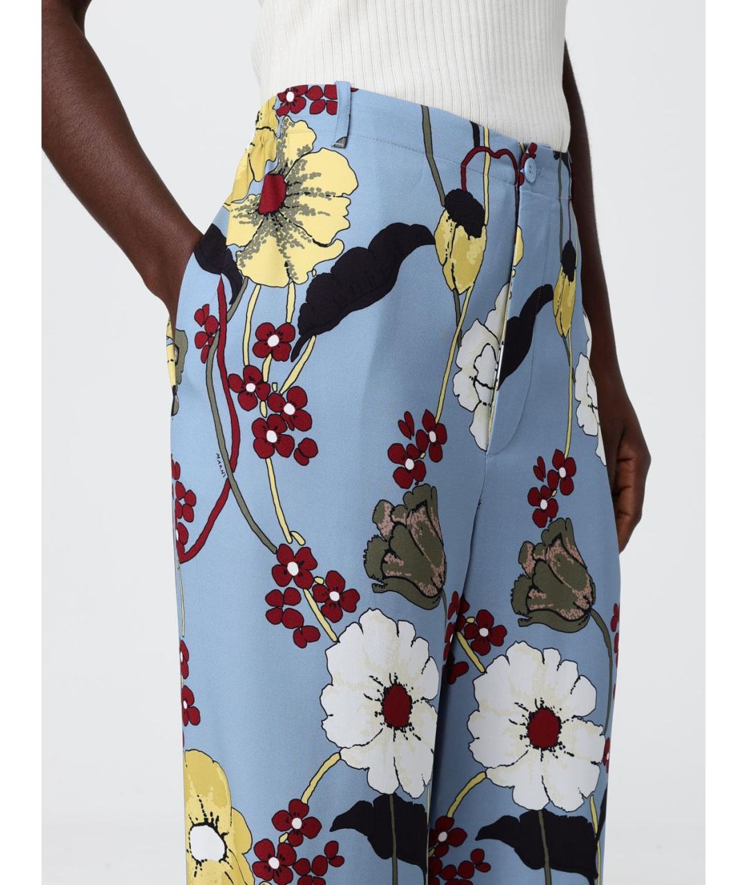 MARNI Мульти вискозные брюки широкие, фото 5