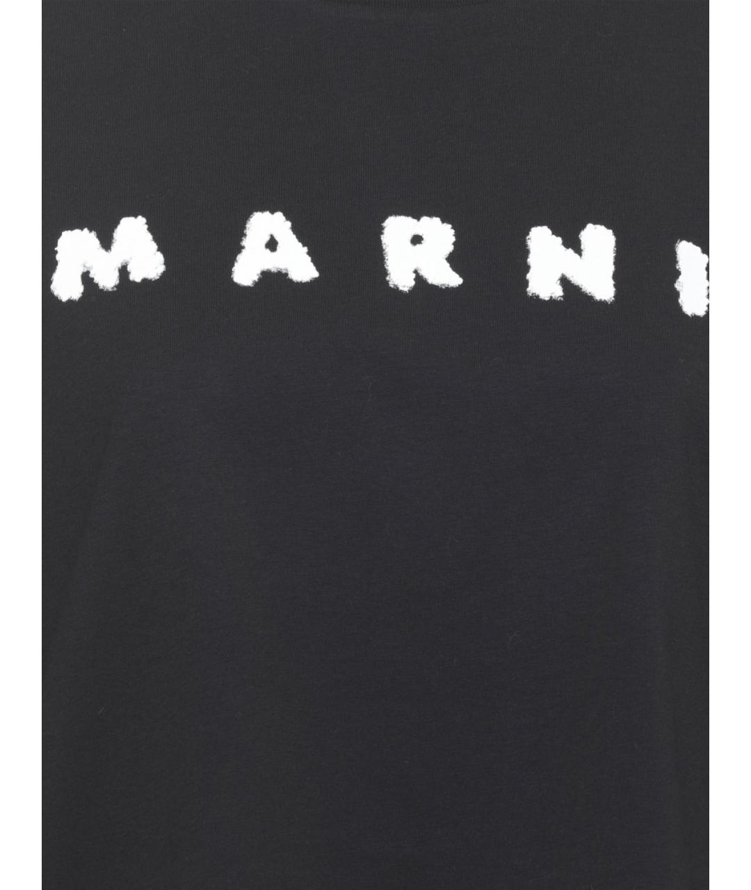 MARNI Черная хлопковая футболка, фото 4