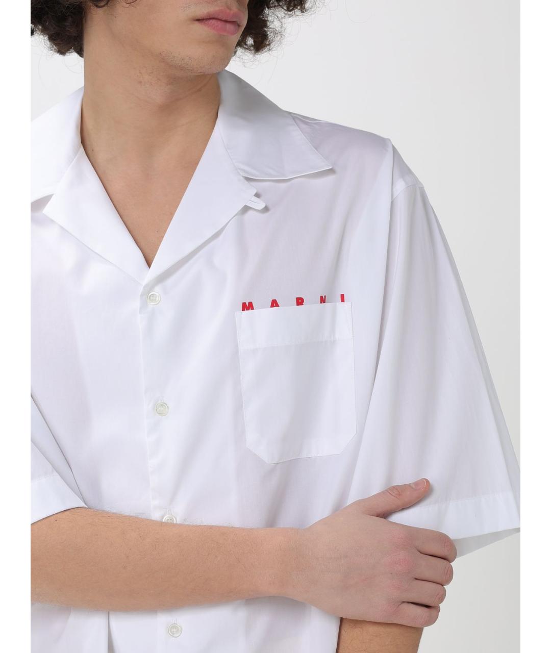 MARNI Белая хлопковая кэжуал рубашка, фото 5