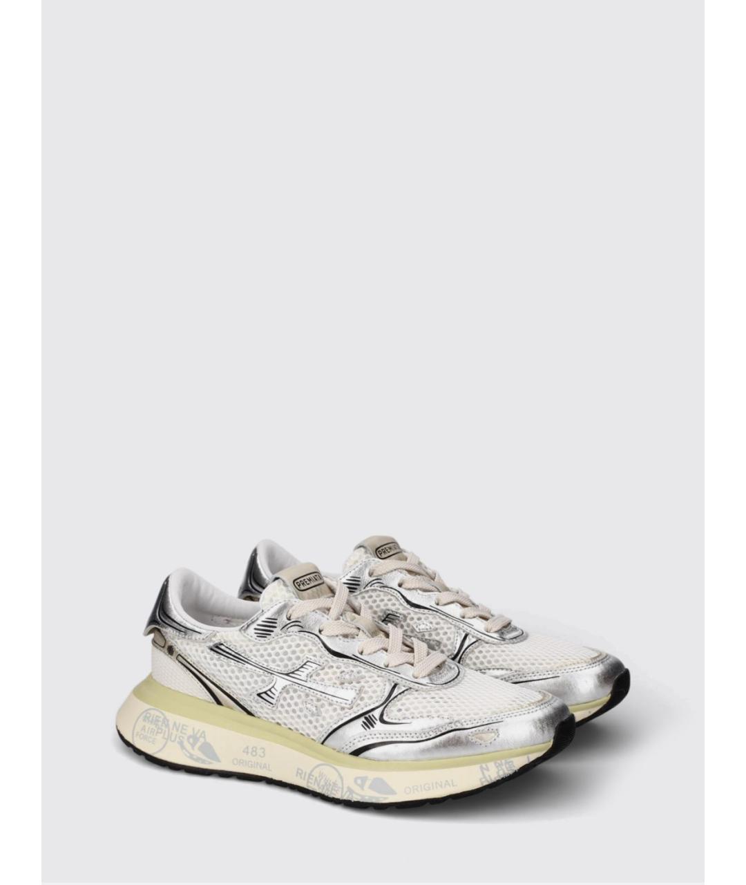 PREMIATA Серебряные текстильные кроссовки, фото 2