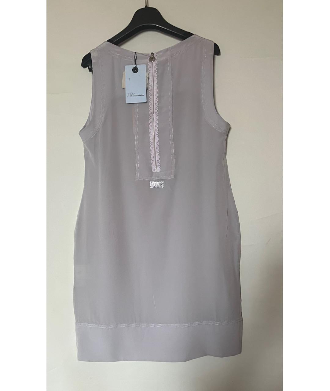 BLUMARINE Фиолетовое шелковое повседневное платье, фото 2