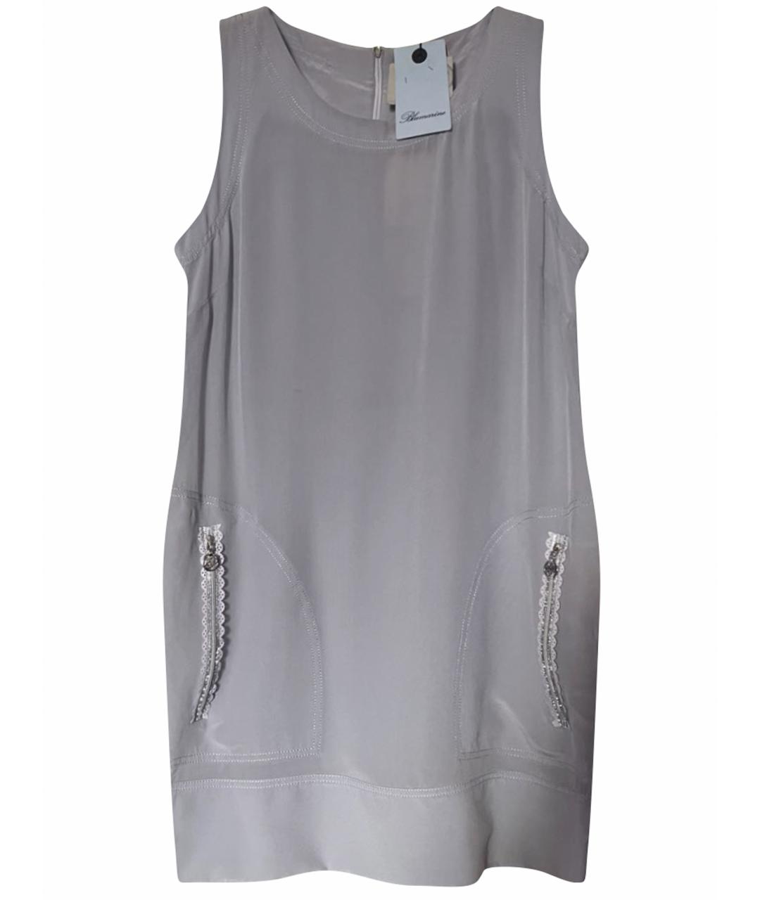 BLUMARINE Фиолетовое шелковое повседневное платье, фото 1