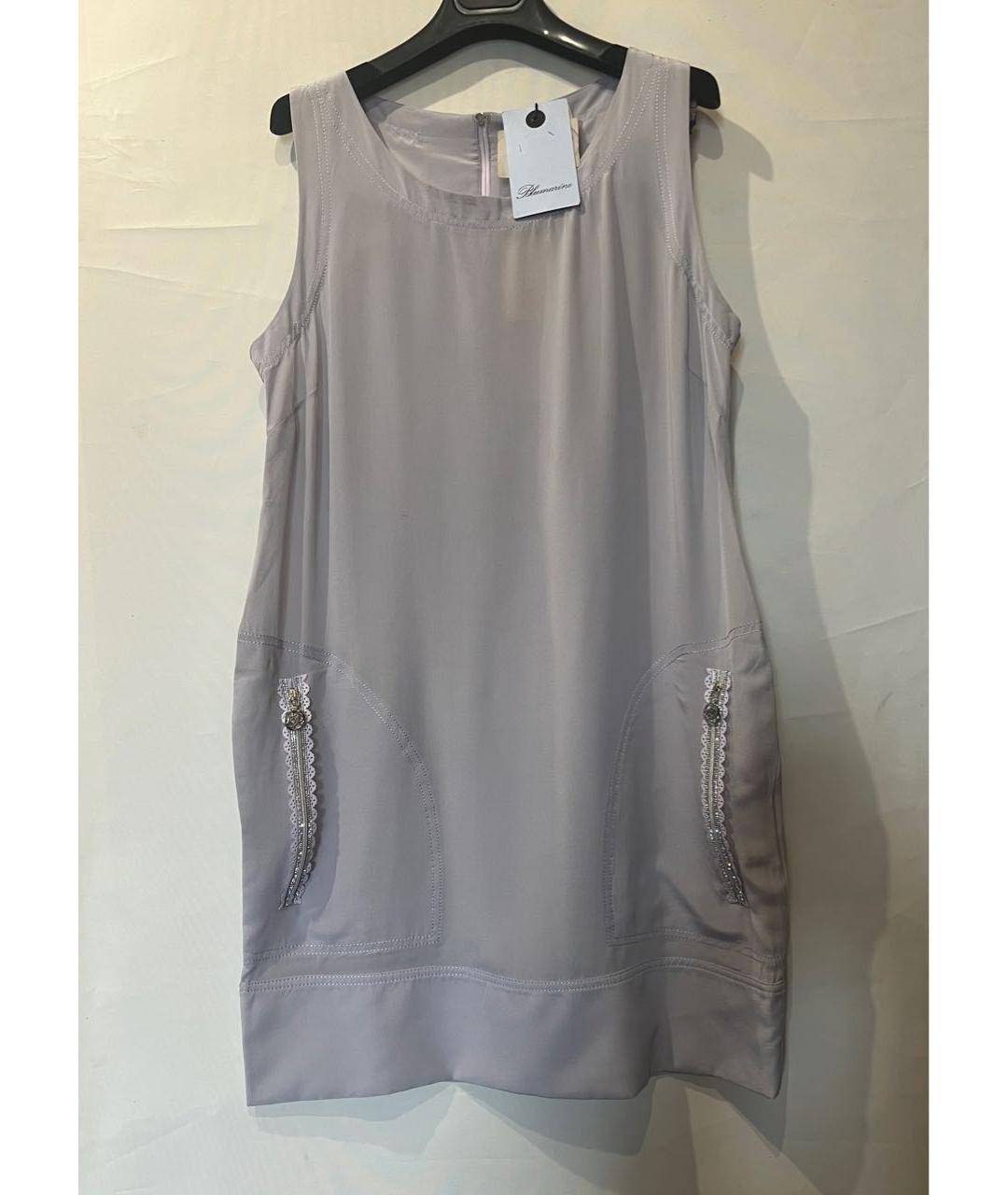 BLUMARINE Фиолетовое шелковое повседневное платье, фото 3