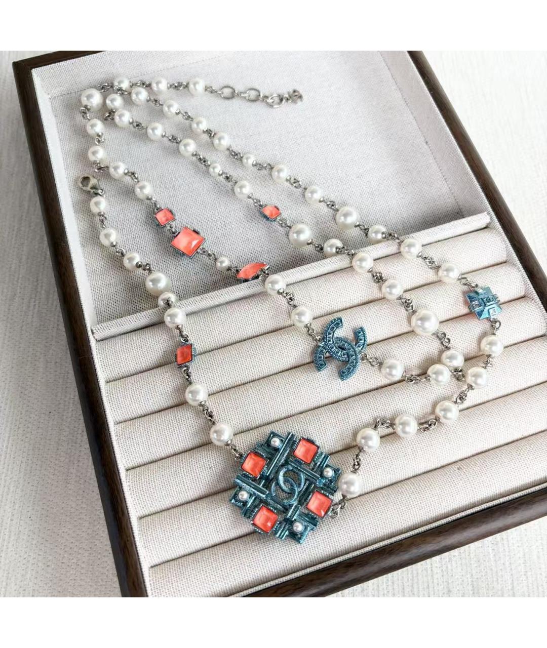 CHANEL Белое жемчужное колье, фото 5