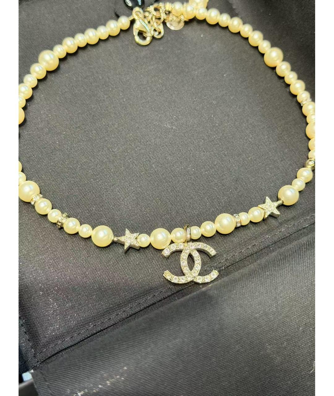 CHANEL Белое жемчужное колье, фото 3