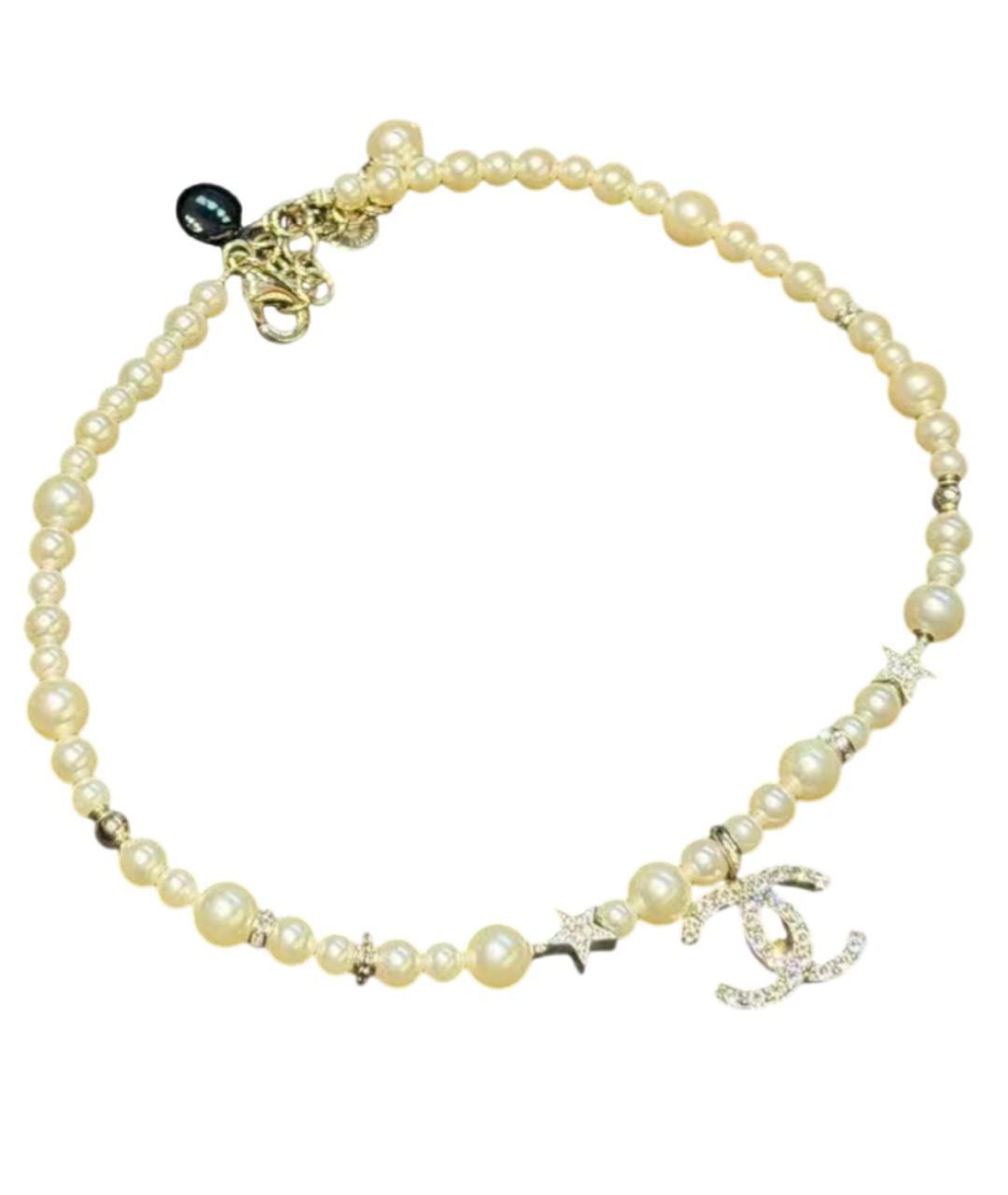 CHANEL Белое жемчужное колье, фото 1