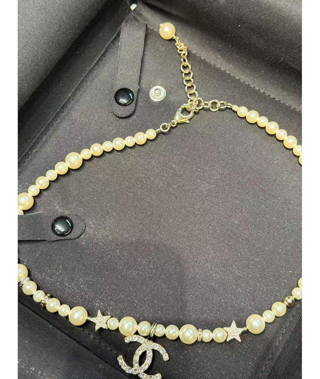 CHANEL Белое жемчужное колье, фото 5