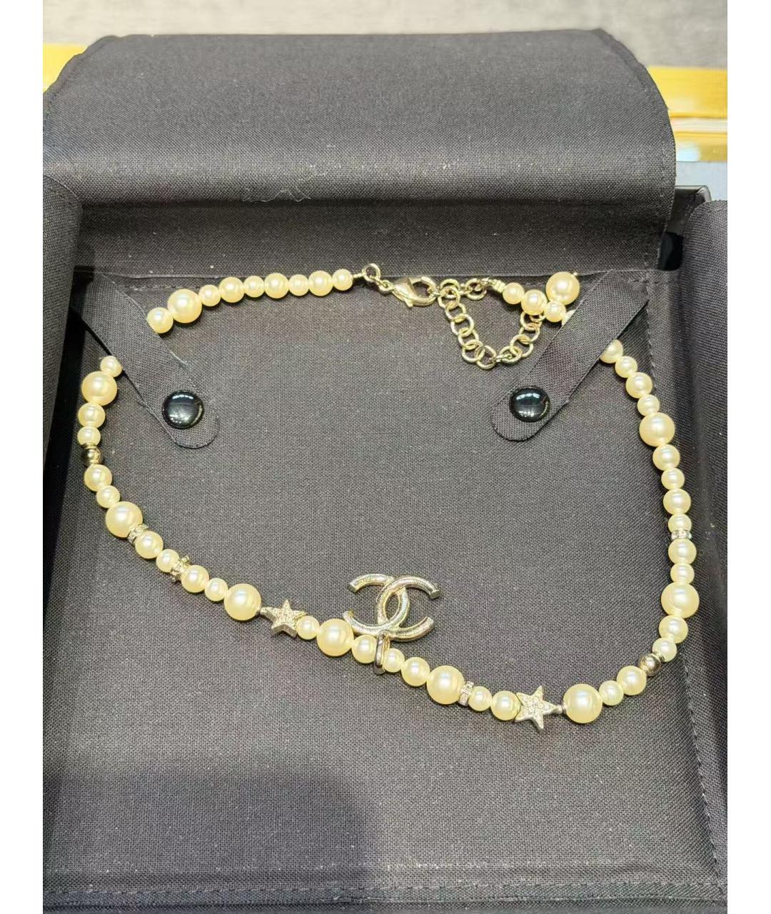 CHANEL Белое жемчужное колье, фото 4