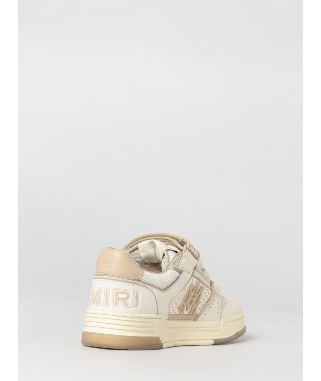 AMIRI Бежевые кожаные низкие кроссовки / кеды, фото 3